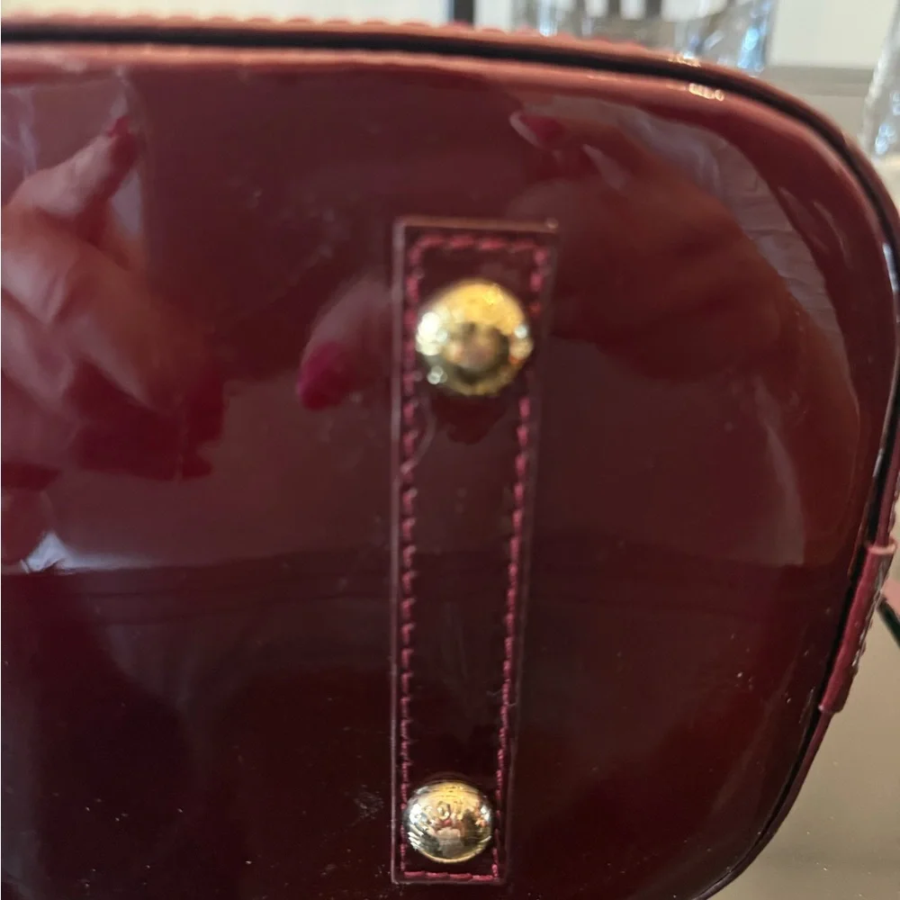 Elegant Burgundy Monogram Satchel - Picture 12 of 15